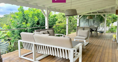 location meublée   bas de villa 110 m2   secteur calvaire, baie-mahault